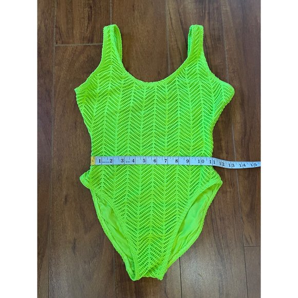 COCO CLUB NEON GREEN One Piece Swimsuit Cut Out Design - Picture 5 of 7